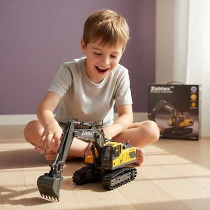 Zoblex™ BuildMaster RC Excavator – 11-Channel Construction Machine